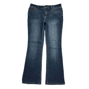 St Johns Bay Bootcut Leg Jeans Petite 8P (30x28) Blue Denim Stretch Women Casual